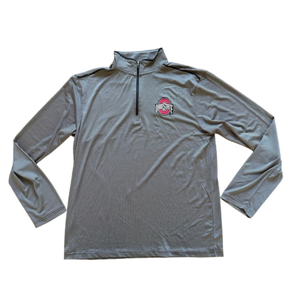 NWT Ohio State Men's Colosseum 1/4 Zip Pullover Medium Black/White Stripes